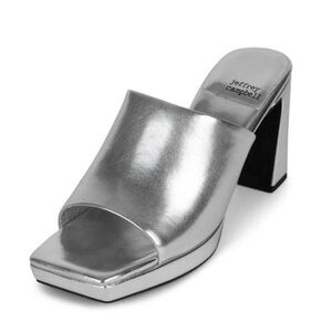 Jeffrey Campbell Caviar Platform Mules in Silver